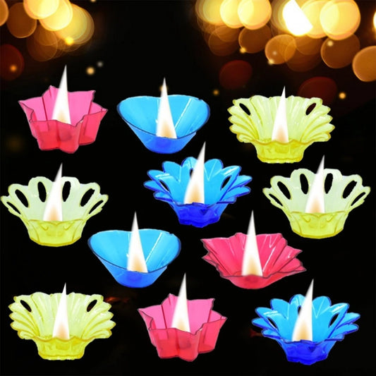 Generic Pack Of 3_(12 Pieces Set)_Multi Shape Plastic Candle Cup (Color: Assorted)