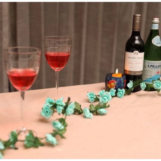 Generic Artificial Flower Creeper Hanging Rose Garland For Home Decoration (Color: Blue, Material: Silk Polyester)