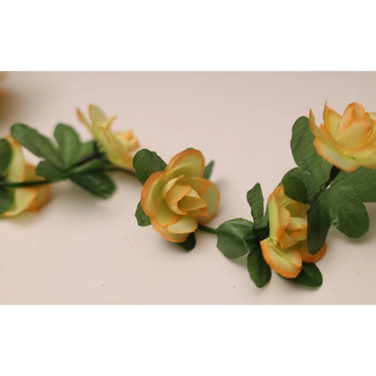 Generic Artificial Flower Creeper Hanging Rose Garland For Home Decoration (Color: Cream, Material: Silk Polyester)