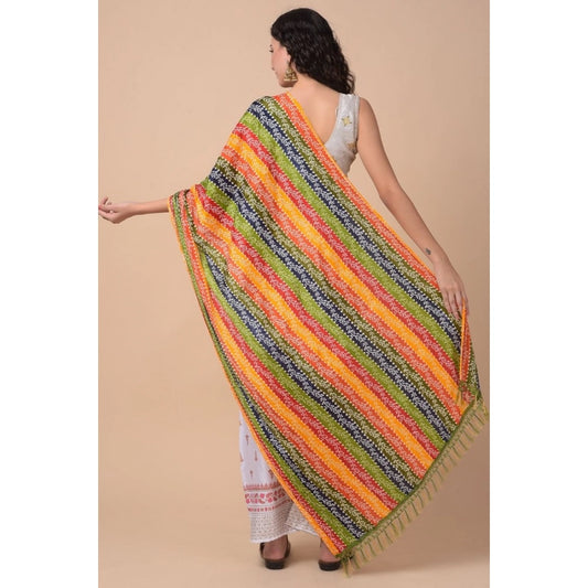 Generic Women's Chanderi Printed Dupatta (Multicolor, Length: 2.25 to 2.50 Mtr)