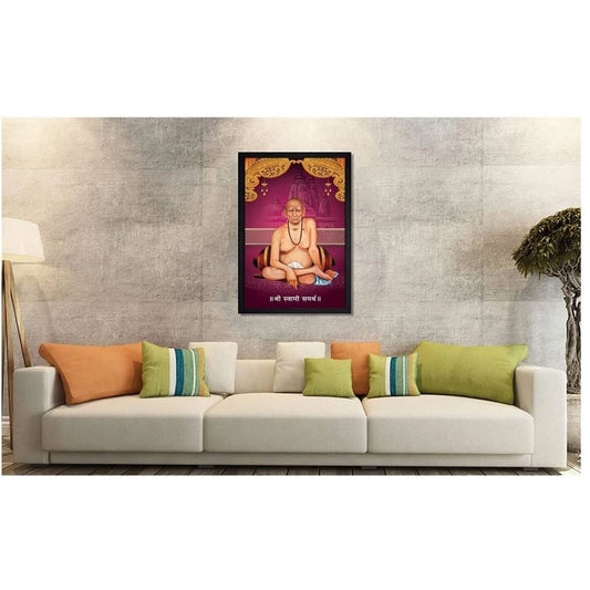 Generic Shri Swami Samarth Photo Frame with Synthetic Photo Frame (Multicolor)