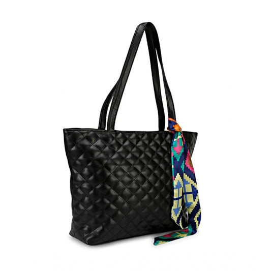 Generic Women's Polyurethane Textured Shoulder Bag (Black)