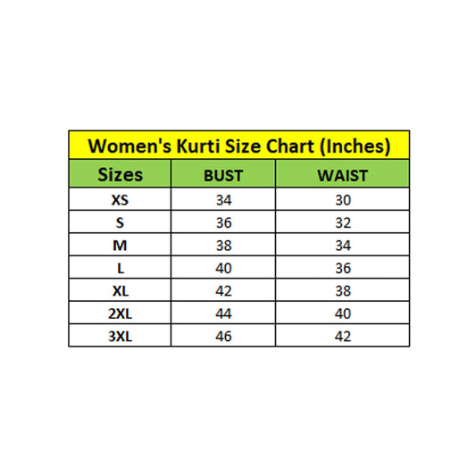 Generic Women's Cotton Blended Printed 3/4th Sleeve Collar Neck Kurti (Blue)