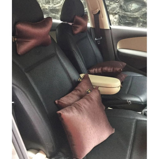 Generic Pack Of_6 Polyester Solid Car Pillow Sets (Grey, Size: 12x12 In)