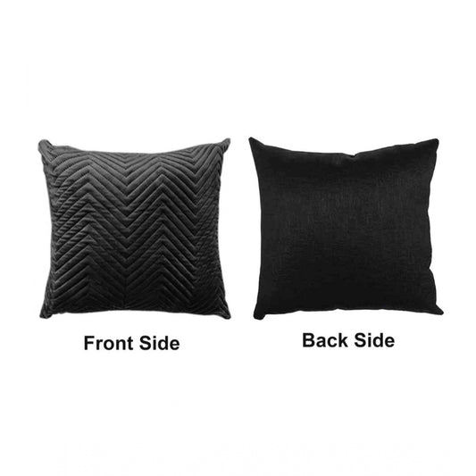 Generic Pack Of_4 Polyester zig zag Car Pillow Sets (Black, Size: 12x12 In)