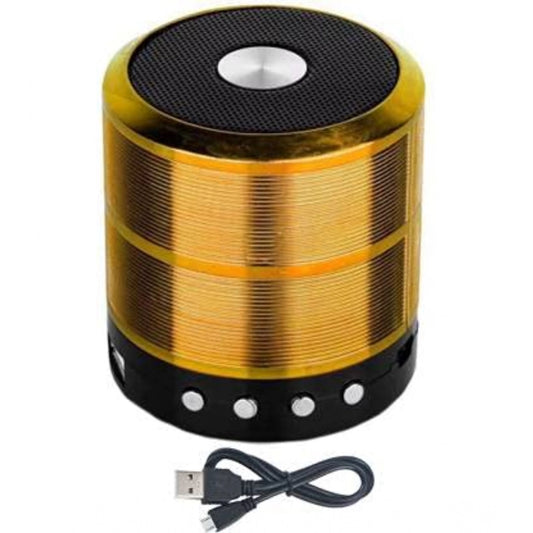 Generic Plastic Rubber Wireless WS887 Bluetooth Speaker (Gold)