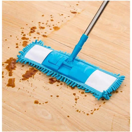 Generic Aluminium rod and Microfiber duster Microfiber Wet and Dry Cleaning Flat Mop with Telescopic Long Handle (Multicolor)