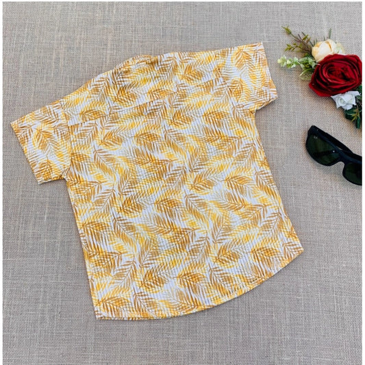 Generic Boy's Cotton Blend Printed Short Sleeve Shirt and Shorts Set (MultiColor)