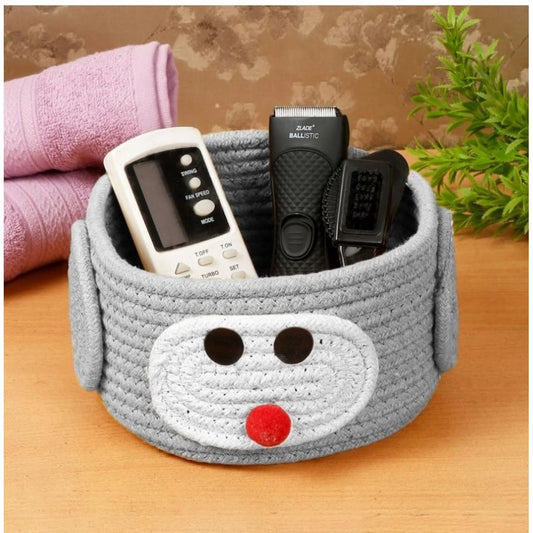 Generic Cotton Pan Holder Pack of 1 Storage Basket For Clothes (Grey)