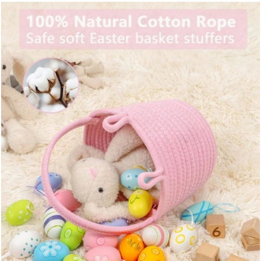 Generic Cotton Toy Bucket Pack of 1 Storage Basket For Clothes (Pink)