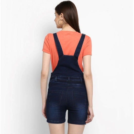 Generic Women's Denim Shorts Style Dungaree Pant (Blue)