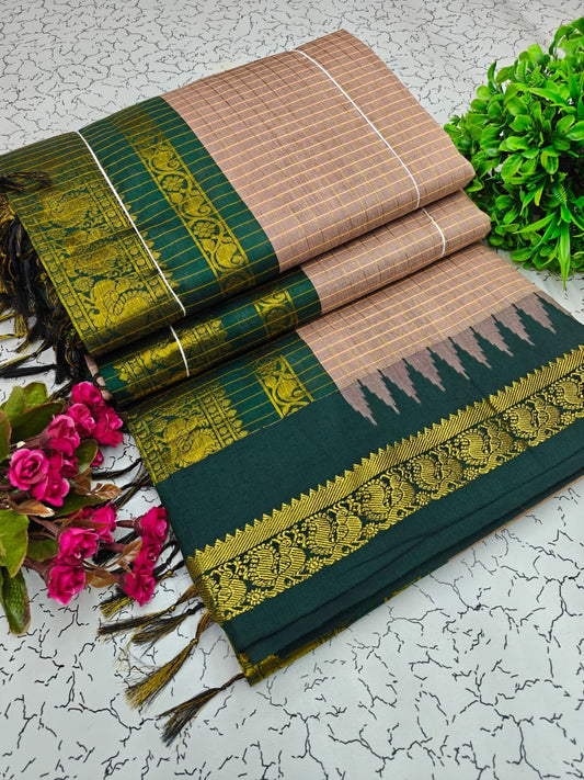 Kalyani Cotton Checked Saree BM028