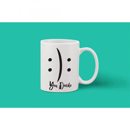 Generic Printed Ceramic Coffee Mug - 1 Pieces, White, 11oz