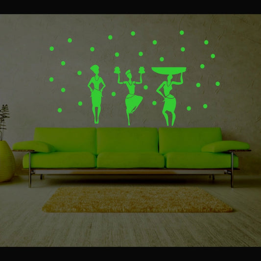 Generic Green Dancing Lady Radium Wall Sticker