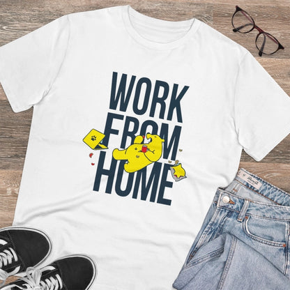 Generic Men's PC Cotton Work From Home Desing Printed T Shirt (Color: White, Thread Count: 180GSM)