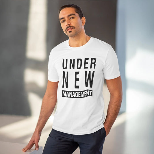 Generic Men's PC Cotton Under New Management Desing Printed T Shirt (Color: White, Thread Count: 180GSM)