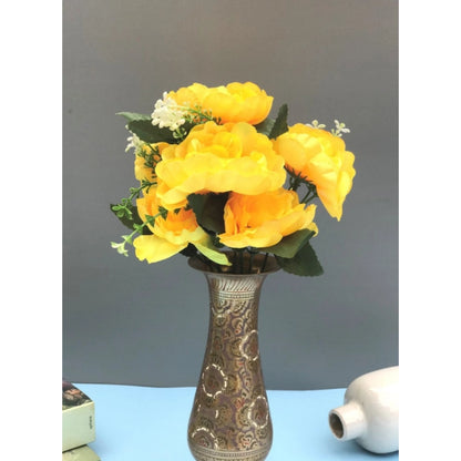 Generic Artificial Flowers Bunch Bouquet Of 7 Poppy Flowers For Home Decoration (Yellow, Material:Silk, Polyester)