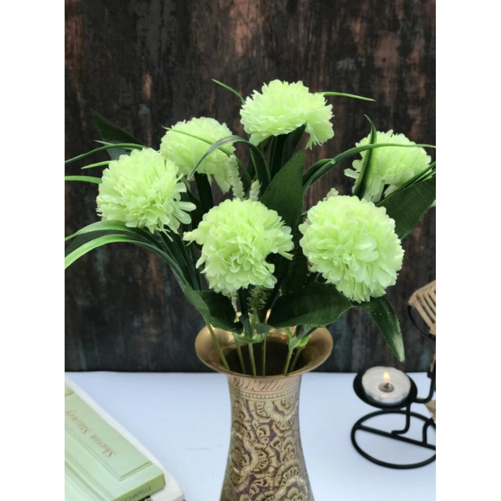 Generic Artificial Flowers Bunch Bouquet Of 6 Chrysanthemum Flowers For Home Decoration (Green, Material:Silk, Polyester)
