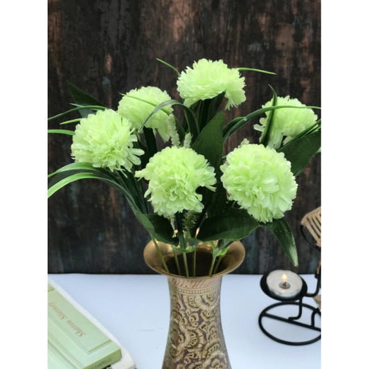 Generic Artificial Flowers Bunch Bouquet Of 6 Chrysanthemum Flowers For Home Decoration (Green, Material:Silk, Polyester)