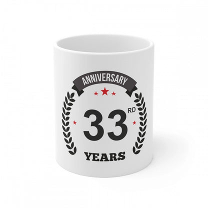 Generic Ceramic 33rd Anniversary Printed Coffee Mug (Color: White, Capacity:330ml)