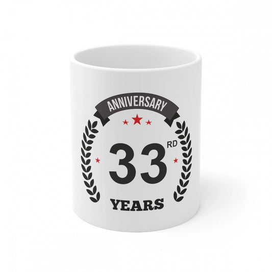 Generic Ceramic 33rd Anniversary Printed Coffee Mug (Color: White, Capacity:330ml)