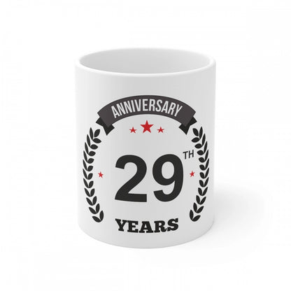 Generic Ceramic 29th Anniversary Printed Coffee Mug (Color: White, Capacity:330ml)