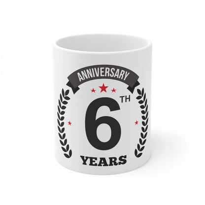 Generic Ceramic 6th Anniversary Printed Coffee Mug (Color: White, Capacity:330ml)