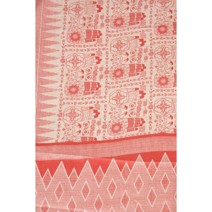 Generic Women's Art Silk Printed Dupatta (Orange, Length: 2.25 to 2.50 Mtr)