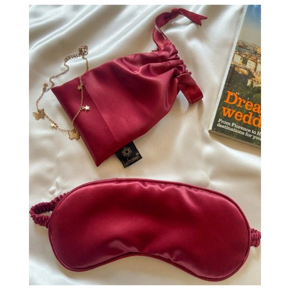Generic Solid Satin Silk Eyemasks (Maroon)