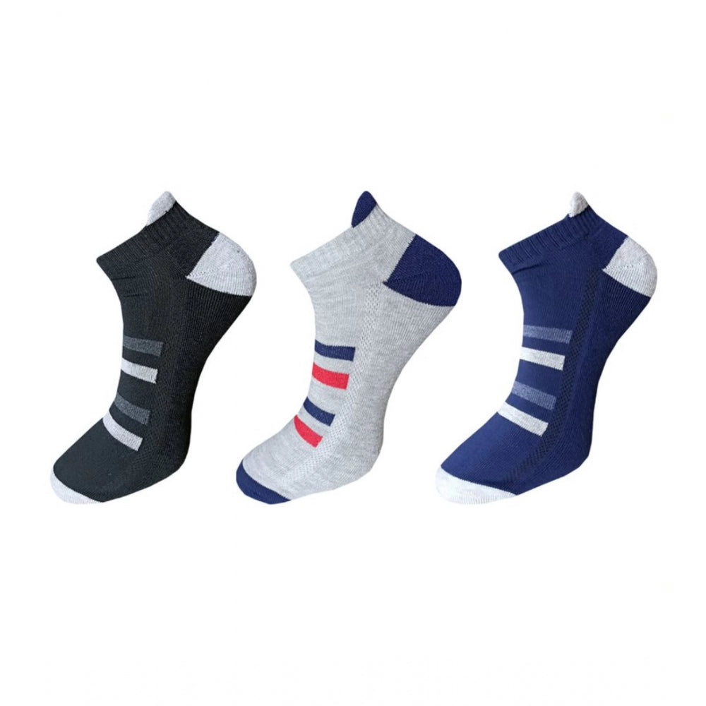 Generic 3_Pair Set Unisex Casual Cotton Printed Ankle Length Socks (Multicolor)
