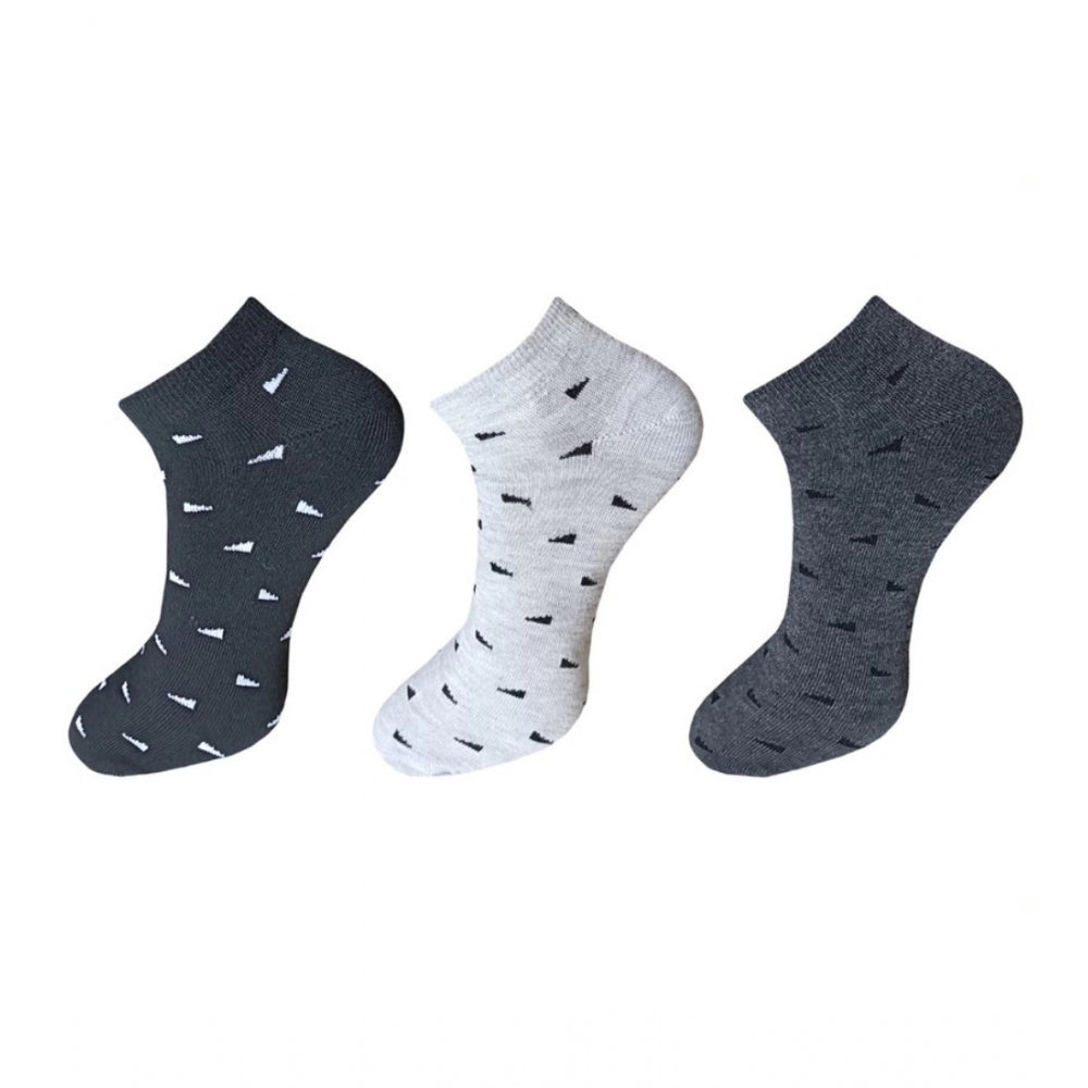 Generic 3_Pair Set Unisex Casual Cotton Printed Ankle Length Socks (Multicolor)