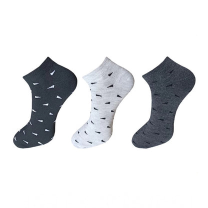 Generic 3_Pair Set Unisex Casual Cotton Printed Ankle Length Socks (Multicolor)