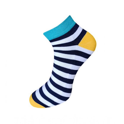 Generic 3_Pair Set Unisex Casual Cotton Striped Ankle Length Socks (Multicolor)