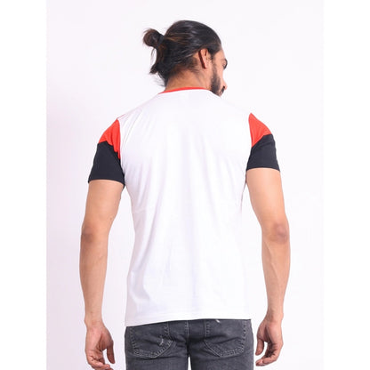 Generic Men's Casual Cotton Printed Round Neck Half Sleeve T-Shirt (Red)
