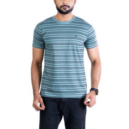 Generic Men's Casual Cotton Printed Round Neck Half Sleeve T-Shirt (Gery)