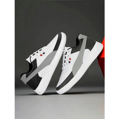 Generic Men's Casual Synthetic Solid Lace-Up Shoes (Black)