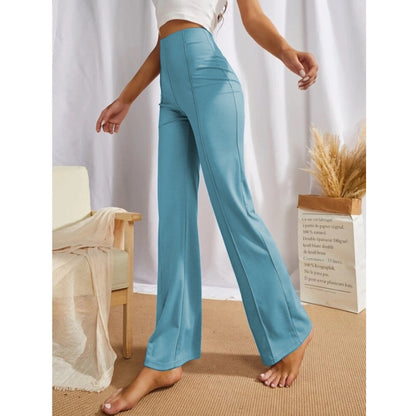Generic Women's Polyester Solid Regular Fit Pant (Pista)