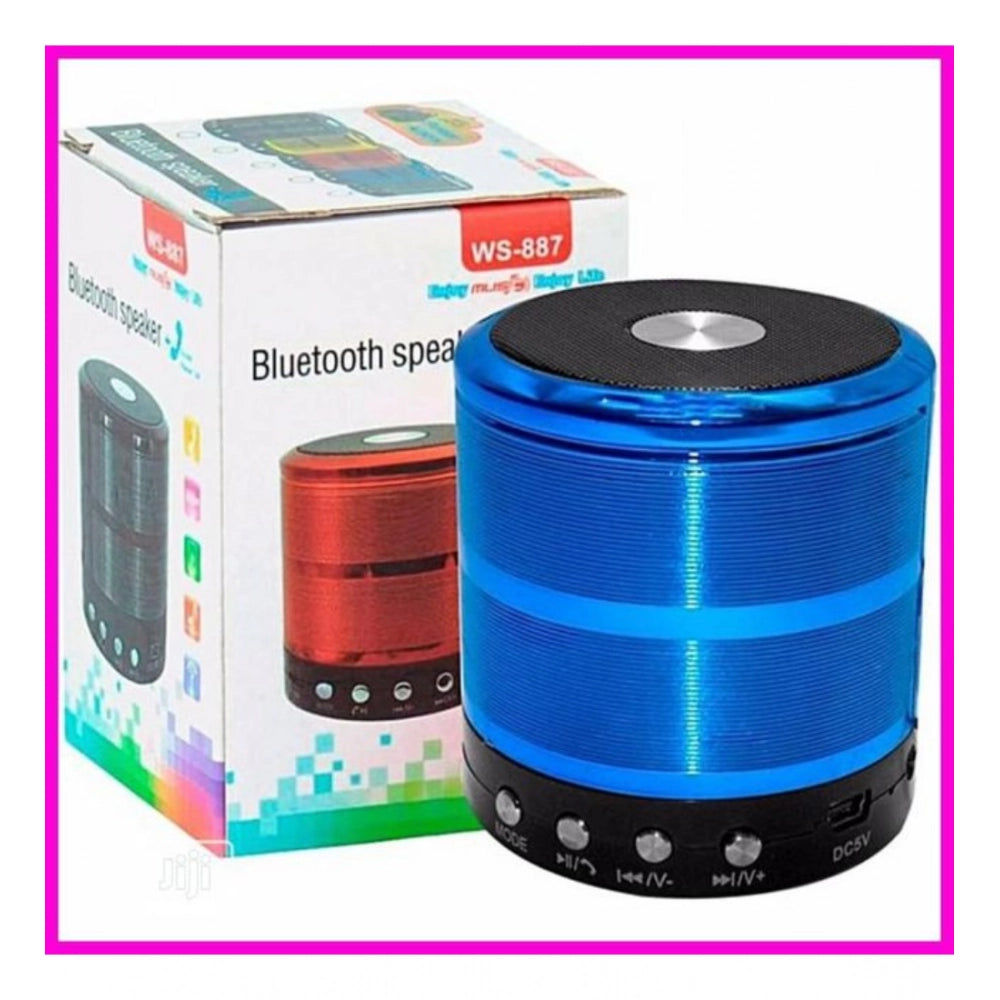 Generic Plastic Rubber Wireless WS887 Bluetooth Speaker (Blue)