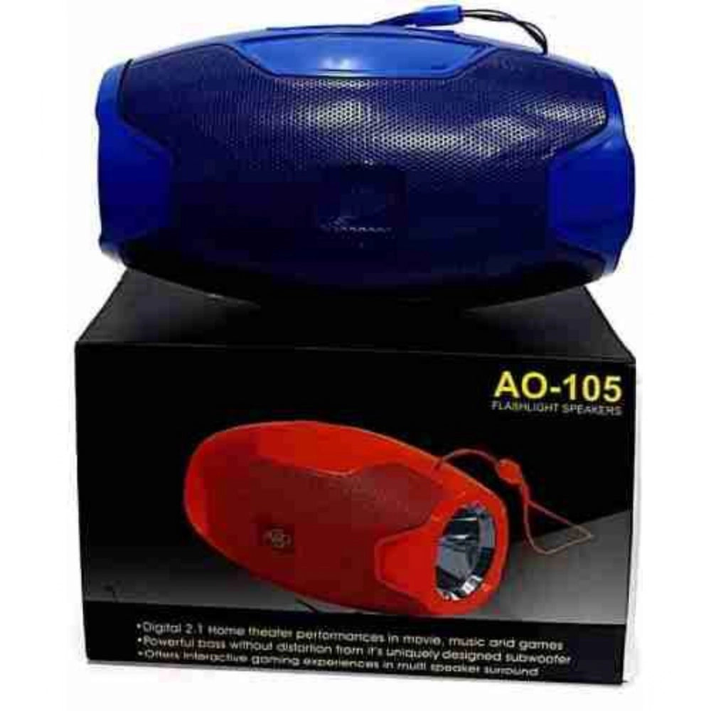Generic Plastic Rubber Wireless AO105 Bluetooth Speaker (Blue)