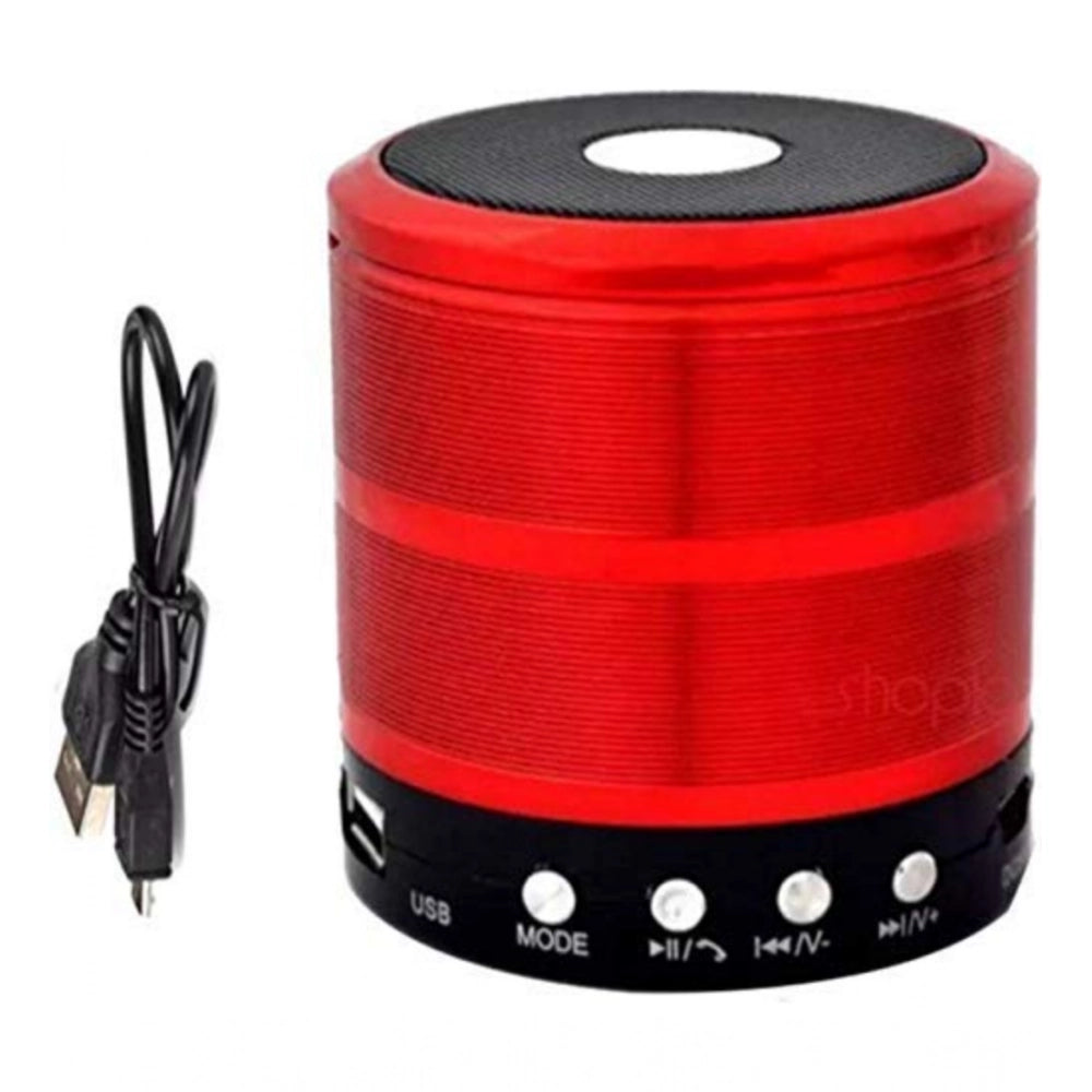 Generic Plastic Rubber Wireless WS887 Bluetooth Speaker (Red)
