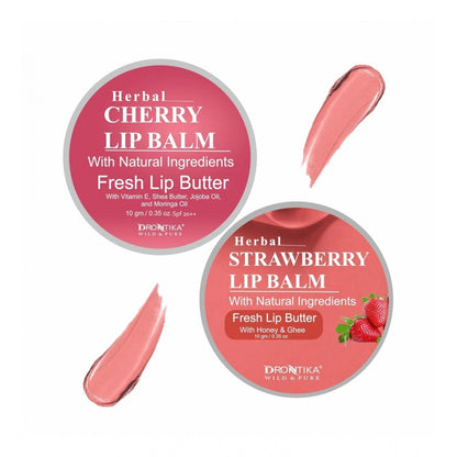 Generic Unisex Herbal Dark And Chapped Lips Cherry &amp; Strawberry Lip Balm Pack Of 2  (10gm)