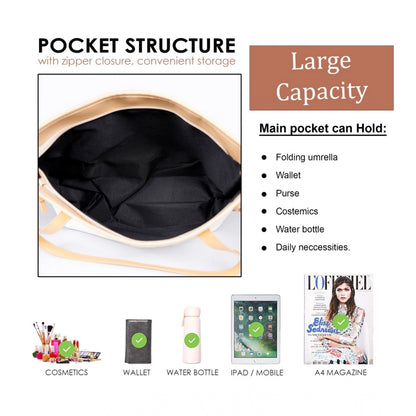 Generic Women's Canvas Medium Shoulder Zipper Handbag (White)