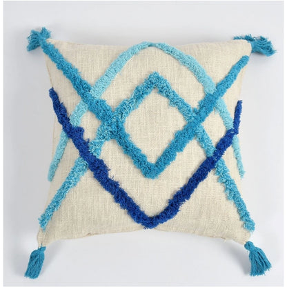 Generic Cotton Tufted Cushion Pillow Cover 16x16 Inch Pack of 2 (Slug Double)