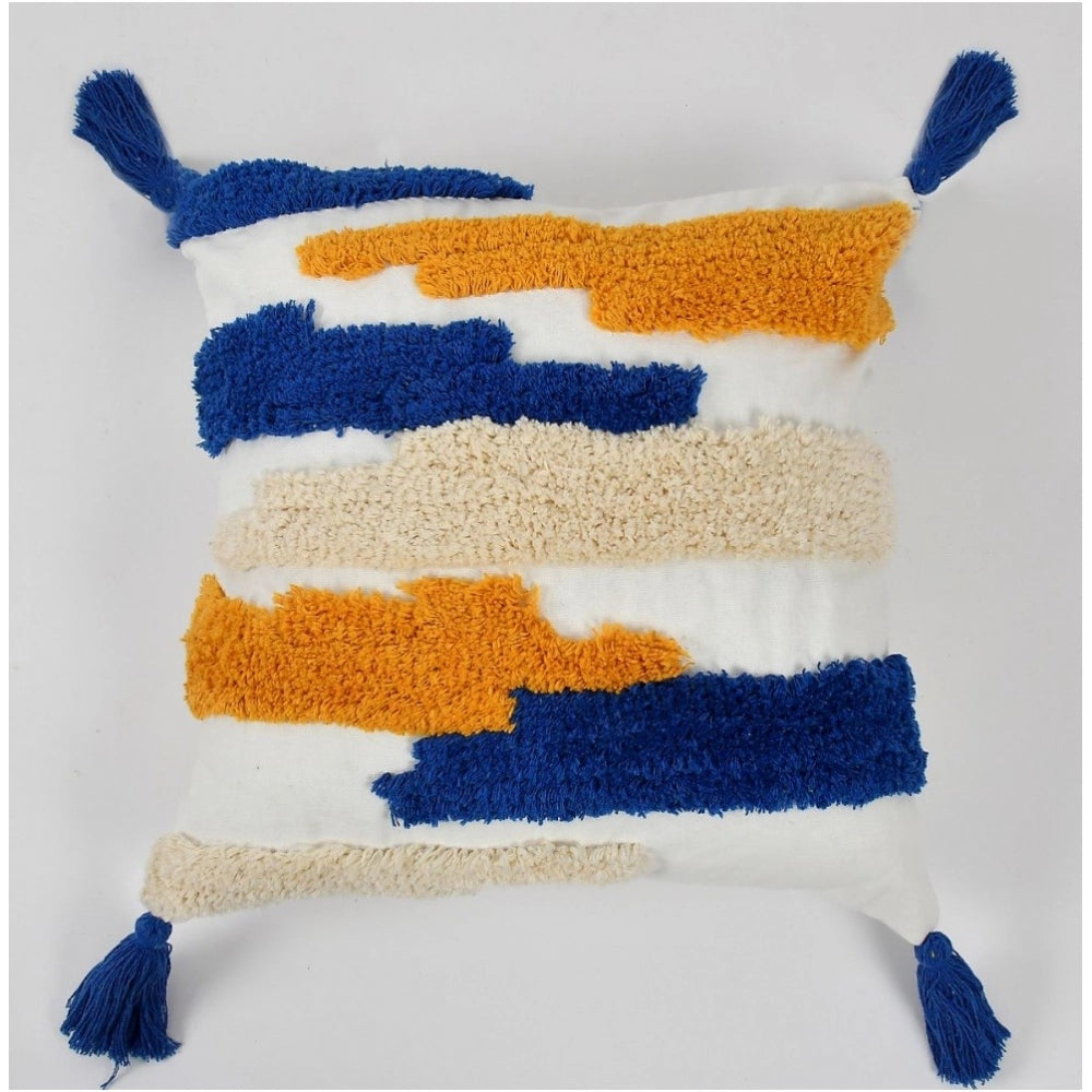 Generic Cotton Tufted Cushion Pillow Cover 16x16 Inch Pack of 2 (CutSatal)