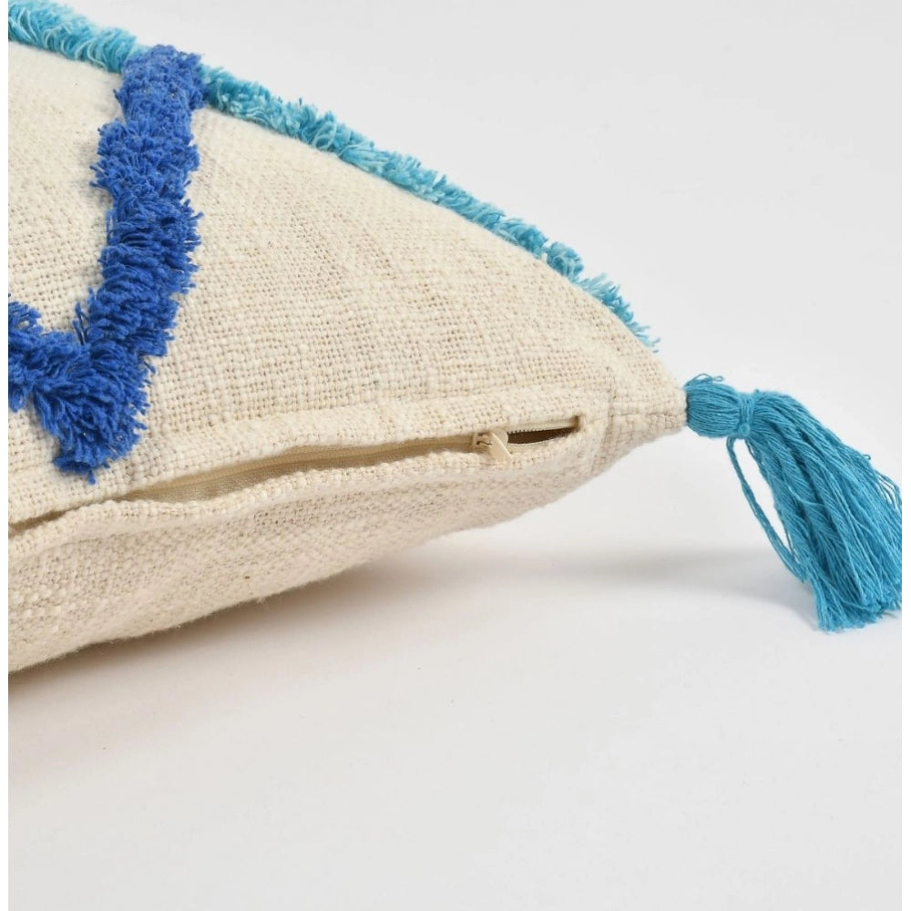 Generic Cotton Tufted Cushion Pillow Cover 16x16 Inch Pack of 2 (Slug Double)