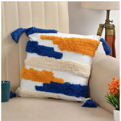 Generic Cotton Tufted Cushion Pillow Cover 16x16 Inch Pack of 2 (CutSatal)