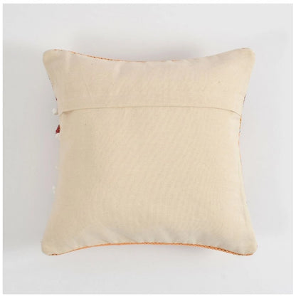 Generic Cotton Handcrafted Pit Loom Cushion Cover 16x16 Inch Pack of 2 (Orange)