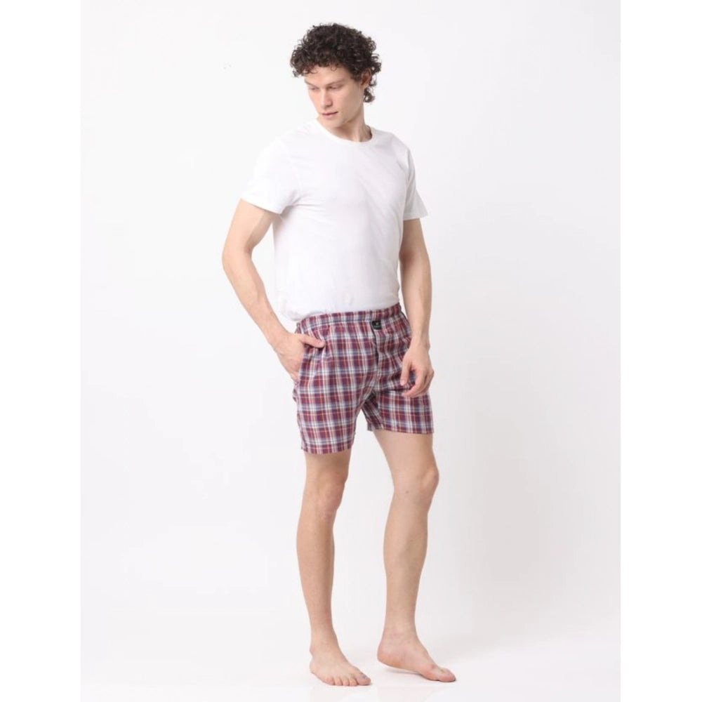 Generic Pack_of_2 Men's Polycotton Checked Boxer Shorts (Multicolor)