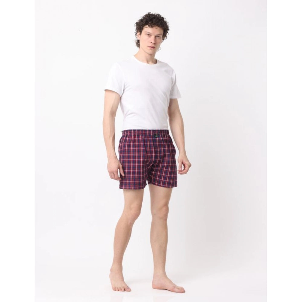 Generic Pack_of_2 Men's Polycotton Checked Boxer Shorts (Multicolor)