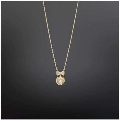 Generic Women's Stainless Steel Heart Shape Golden Delicate Pendent Chain (Gold Plated)